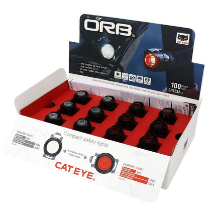 CatEye Orb Front & Rear Bike Light Retail Box Kit (12pcs) - CALSORBFR - Aerolux