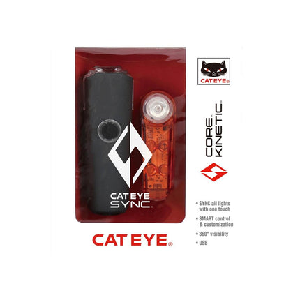 CatEye Sync Core / Sync Kinetic Bluetooth Connected Bike Light Set - CA490SYSETCK - Aerolux