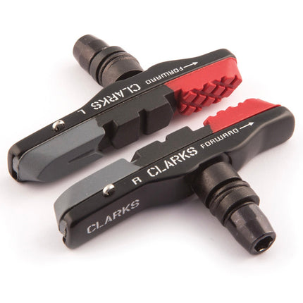Clarks Elite MTB/Hybrid V - Brake Pads w/Lightweight Aluminium Holder & Triple Compound Insert Pads 72mm - CPS513 - Aerolux