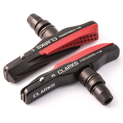 Clarks Elite MTB/Hybrid/V - Brake Pads w/Lightweight Alloy Holder & Dual Compound Aqua - Glide Insert Pads 72mm - CPS959 - Aerolux