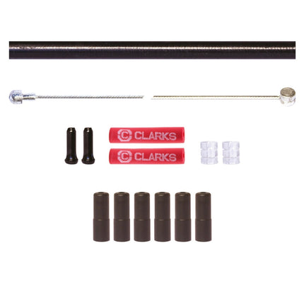Clarks Universal S/S Front & Rear Brake Cable Kit w/P2 Black Outer Casing - W8012BK - Aerolux