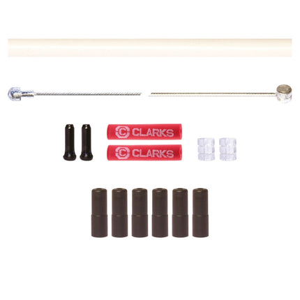 Clarks Universal S/S Front & Rear Brake Cable Kit w/P2 White Outer Casing - W8012W - Aerolux