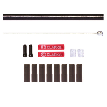 Clarks Universal S/S Front & Rear Gear Cable Kit w/SP4 Black Outer Casing - W8009BK - Aerolux