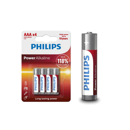 Philips Power Alkaline Battery LR03 AAA Cell x4 - PH0204PLR3 - Aerolux
