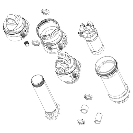 Rockshox Spare - Rear Shock Damper Body - Thrushaft (Includes Damper Body, Bushing & Seals) - Super Deluxe Thrushaft C1 (2021) - SSP80540011 - Aerolux