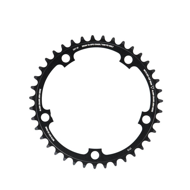 SRAM Chain Ring Road Red2012 X - Glide R 39T Yaw 10 speed S1 130 Alum 3mm BlastBlack (53 - 39) - CRS39FGY - Aerolux