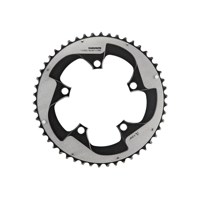 SRAM Chain Ring Road X - Glide R 52T Yaw 11 Speed S2 Hidden Bolt/Non - Hidden Bolt 110 Alum 5mm Silver BB30 or GXP (52 - 36) - CRS016000 - Aerolux