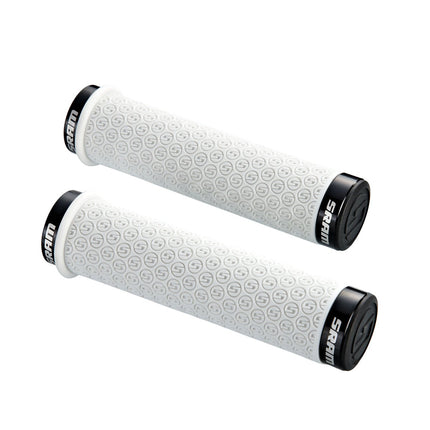 SRAM DH Silicone Locking Grips White with Double Clamps & End Plugs - HGS26002 - Aerolux