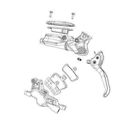 SRAM Disc Brake Caliper Assembly - (Assembled, No Hose) Black - Maven Silver (A1) - SSP8056026 - Aerolux