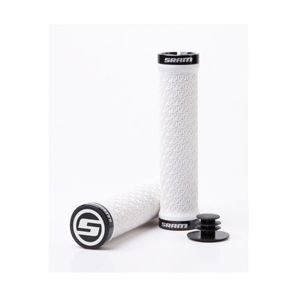 SRAM Locking Grips w/ 2 Clamps & End Plugs White - HGS301 - Aerolux