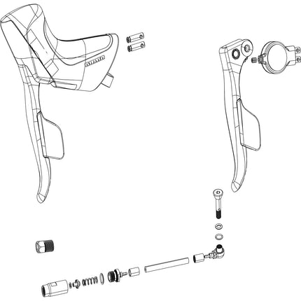 SRAM Spare - ED Exhange Kit Shifter And Brake Red Etap AXS D1 Disc Right (Including Hood) - SSP7018078001 - Aerolux