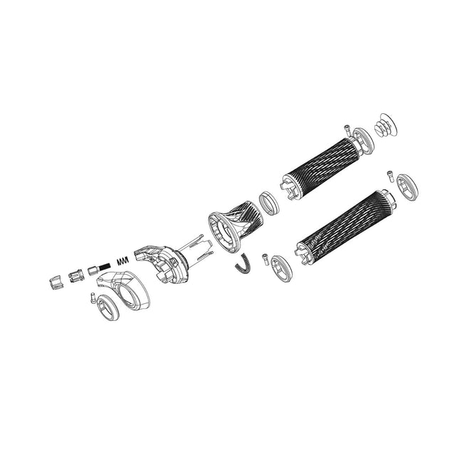 Sram Spare - Twist Shifter Grip Shift Cover/Clamp Kit XX1 Eagle Black, Right Qty 1 - SSP8061010 - Aerolux