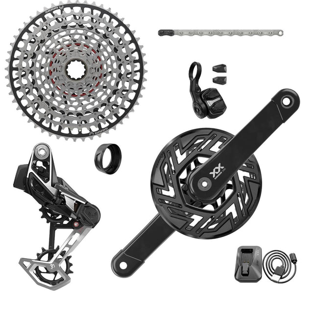 SRAM XX T - Type Eagle E - MTB Brose Transmission AXS Groupset (RD w/Battery/Charger/Cord, EC POD Ult, FC XX Brose ISIS 165 w/cap, CR T - Type 36T,Clip - on Guard, CN 126l, CS XS - 1297 10 - 52t) 2023 - SGS8280000 - Aerolux