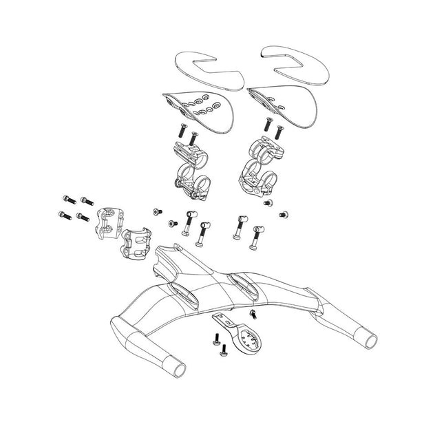 Zipp Spare - Handlebar Vuka Clip B1 Low Mount Assembly Left With Bolts - ZS8024000 - Aerolux