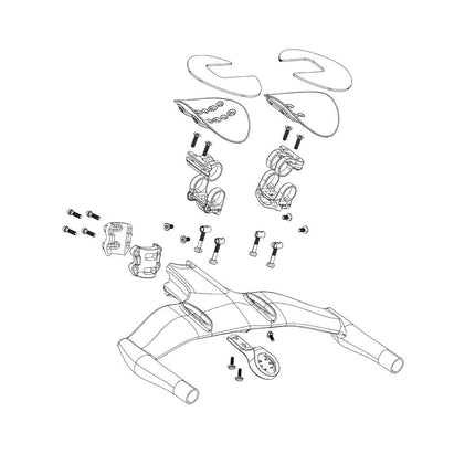 Zipp Spare - Handlebar Vuka Clip B1 Top Mount Assembly Right With Bolts - ZS8025010 - Aerolux