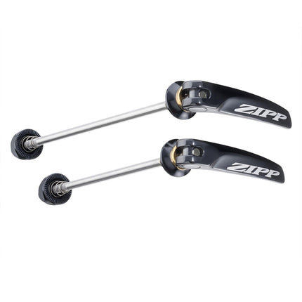 ZIPP TANGENTE QUICK RELEASE SKEWER - Stainless Steel Black with Silver Logo 100mm/135mm Pair for Disc Brake Road Wheels - ZPWS240060 - Aerolux